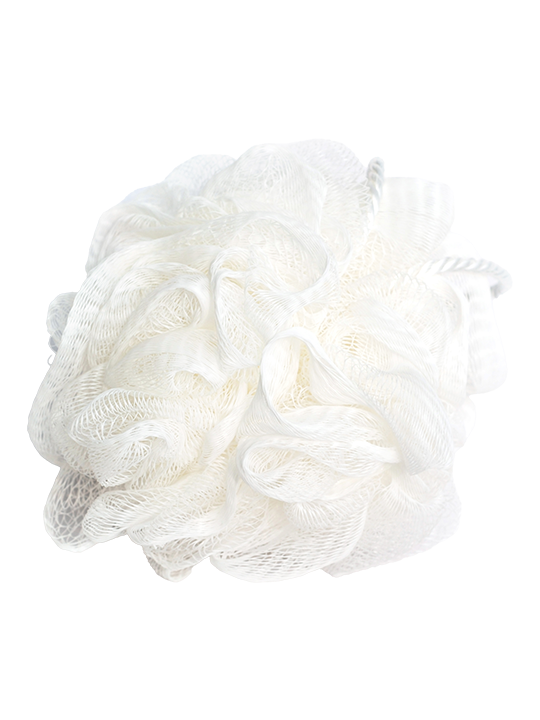 Luxe Bath Sponge With Hanging Cord -White