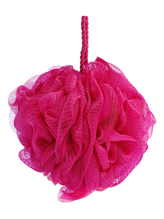Luxe Bath Sponge With Hanging Cord-Red