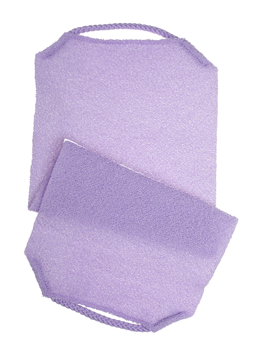 EXFOLIATING BATH TOWEL - STRETCHABLE PURPLE SOFT VERSION
