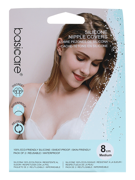 BASICARE SILICONE NIPPLE COVERS-MEDIUM 8CM